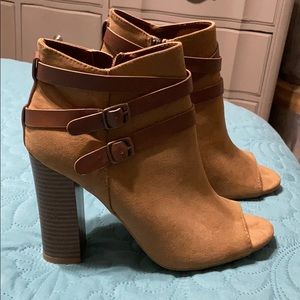 Peep toe booties